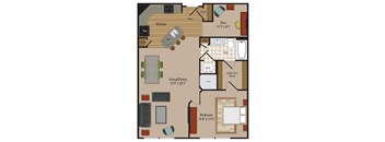 Windsor Leesburg Apartments for Rent- Floorplan - 1 Bedroom - AD4