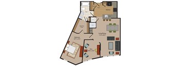 Windsor Leesburg Apartments for Rent- Floorplan - 1 Bedroom - AD5