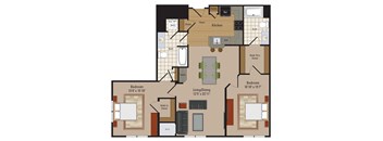 Windsor Leesburg Apartments for Rent- Floorplan - 2 Bedroom - B10