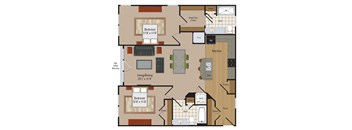Windsor Leesburg Apartments for Rent- Floorplan - 2 Bedroom - B12