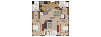 Windsor Leesburg Apartments for Rent- Floorplan - 2 Bedroom - B16