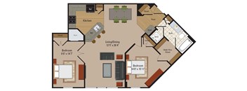 Windsor Leesburg Apartments for Rent- Floorplan - 2 Bedroom - B1