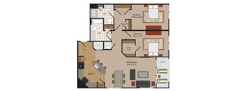 Windsor Leesburg Apartments for Rent- Floorplan -  2 Bedroom - B25