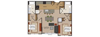 Windsor Leesburg Apartments for Rent - Floorplan - 2 Bedroom - B4
