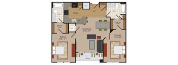 Windsor Leesburg Apartments for Rent- Floorplan - 2 Bedroom - B6