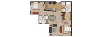 Windsor Leesburg Apartments for Rent- Floorplan - 2 Bedroom - B8