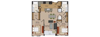 Windsor Leesburg Apartments for Rent- Floorplan - 2 Bedroom - B9