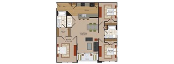 Windsor Leesburg Apartments for Rent- Floorplan - 3 Bedroom - C1