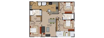 Windsor Leesburg Apartments for Rent- Floorplan - 3 Bedroom - C2