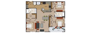Windsor Leesburg Apartments for Rent- Floorplan - 3 Bedroom - C5