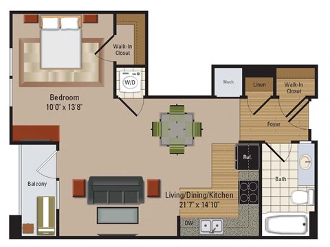 Windsor Leesburg Apartments for Rent- Floorplan - Studio S2