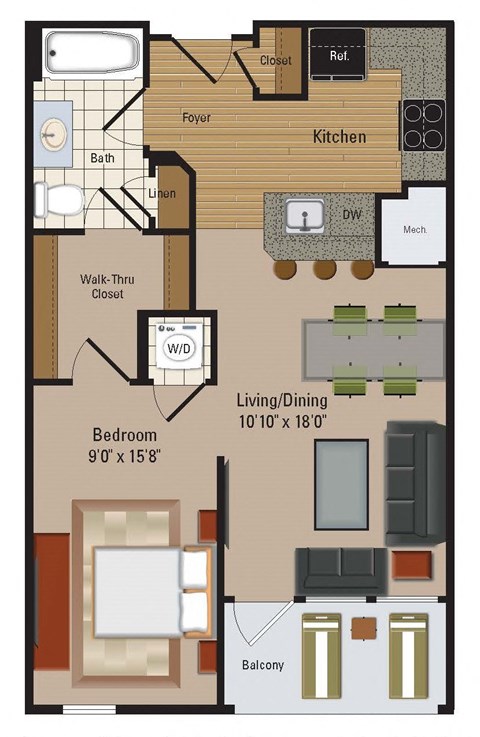 Windsor Leesburg Apartments for Rent- Floorplan - Studio S3