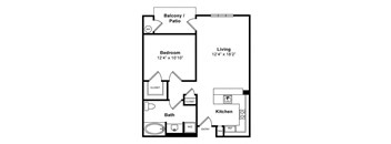 One Bedroom Floorplan at Windsor Lofts at Universal City