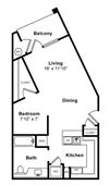 Studio Floorplan at Windsor Lofts at Universal City