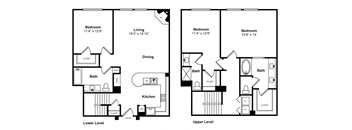 Three Bedroom Floorplan at Windsor Lofts at Universal City