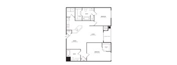 A black and white image of a floor plan for a home.