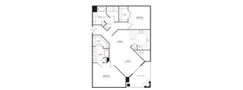 A black and white image of a floor plan for a home.