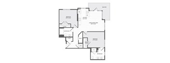 A black and white image of a house floor plan.