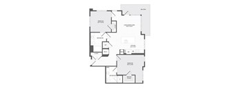 A black and white image of a house floor plan.
