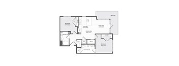 A black and white image of a house floor plan.