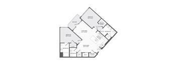 A black and white image of a house floor plan.