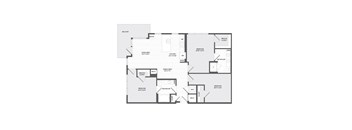 A black and white floor plan of a house with labeled rooms.