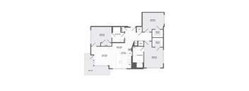 A black and white image of a house floor plan.