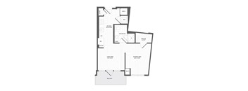A floor plan of a house with a living area, sleeping area, kitchen, bathroom, and other rooms.