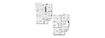 A floor plan of a two-story residential building with labeled rooms.