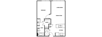 A2 floor plan at Windsor Metro West, Texas, 75024