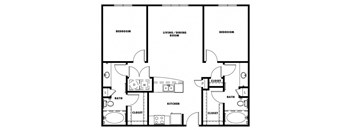 B1 floor plan at Windsor Metro West, Texas, 75024