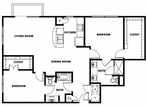 B2A floor plan at Windsor Metro West, Texas, 75024