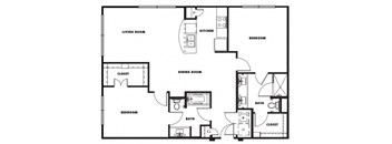 B2 floor plan at Windsor Metro West, Texas, 75024