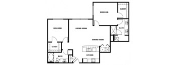 B3A floor plan at Windsor Metro West, Texas, 75024