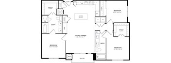 A black and white image of a floor plan for a home.
