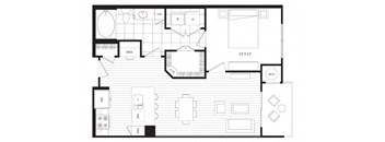A1 floor plan at Windsor Oak Hill, Austin, Texas