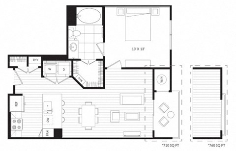 A2 floor plan at Windsor Oak Hill, Austin, Texas
