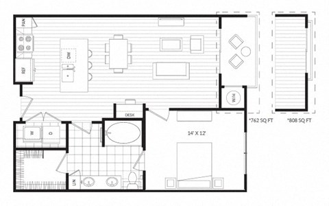 A3 floor plan at Windsor Oak Hill, Austin, Texas