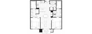 B1 floor plan at Windsor Oak Hill, TX, 78735