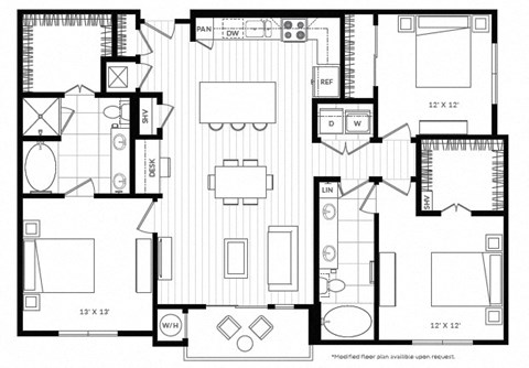 C1 floor plan at Windsor Oak Hill, Austin, TX