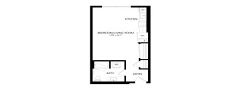 1 bed 1 bath Floor Plan - A1A at Windsor Queen Anne, Seattle 98119