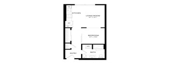 1 bed 1 bath Floor Plan - A2 at Windsor Queen Anne, Seattle WA