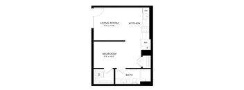 1 bed 1 bath Floor Plan - A3 at Windsor Queen Anne, Seattle 98119