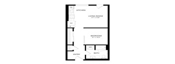1 bed 1 bath Floor Plan - A8 at Windsor Queen Anne, Washington