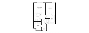 1 bed 1 bath Floor Plan - B11 at Windsor Queen Anne, Seattle 