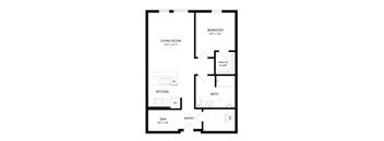 1 bed 1 bath Floor Plan - B12 at Windsor Queen Anne, Seattle WA