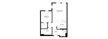 1 bed 1 bath Floor Plan - B2 at Windsor Queen Anne, Seattle 98119
