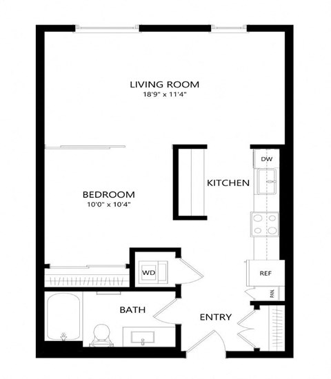 1 bed 1 bath Floor Plan - B3 at Windsor Queen Anne, Washington