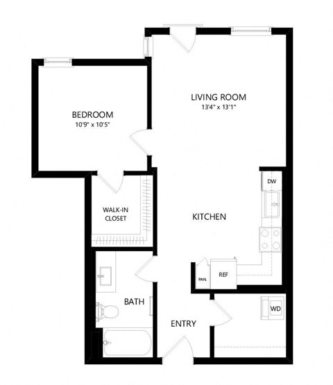 1 bed 1 bath Floor Plan - B4 at Windsor Queen Anne, Seattle Washington