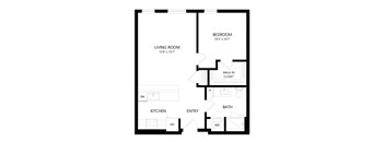 1 bed 1 bath Floor Plan - B5 at Windsor Queen Anne, Seattle 98119